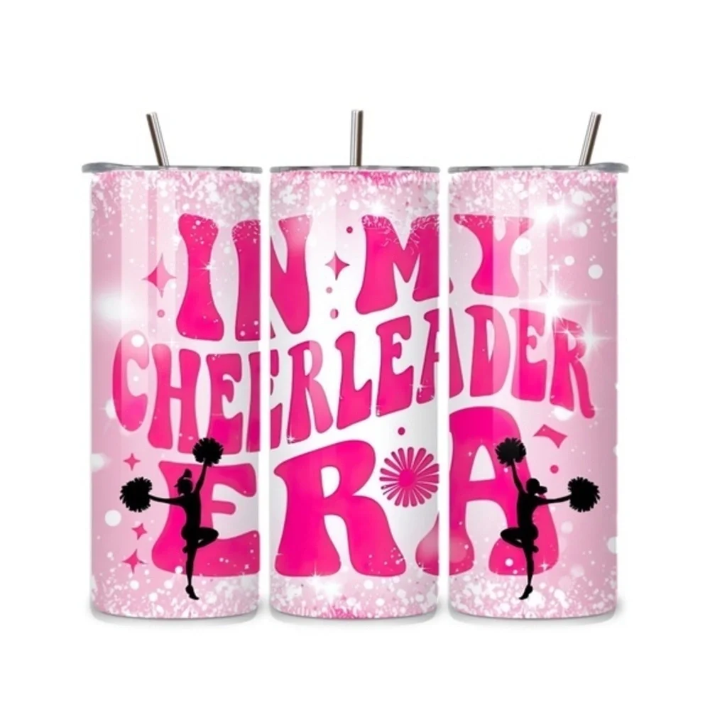 In My Cheerleader Era Pink 20oz Stainless Steel Tumbler
